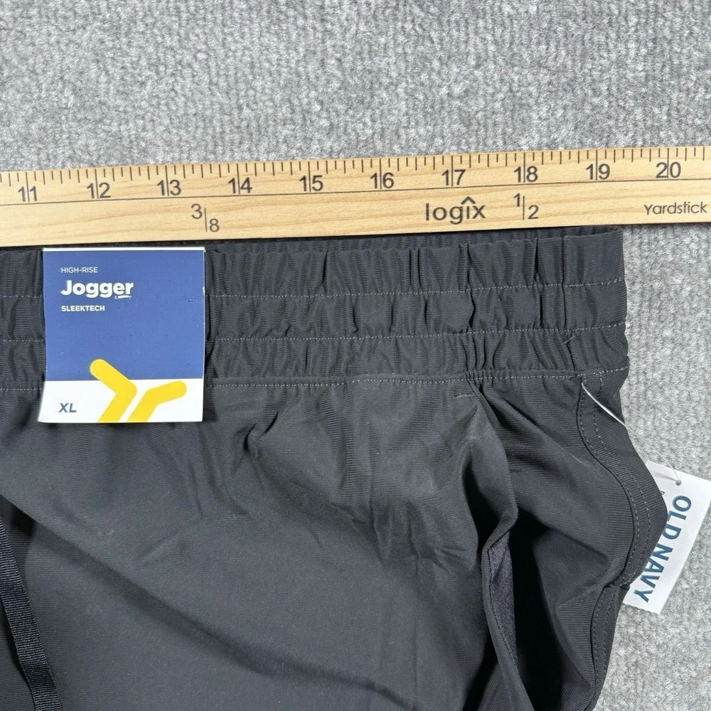 NWT Old Navy Joggers Women's XL Black SleekTech High Rise Go-Dry Stretch